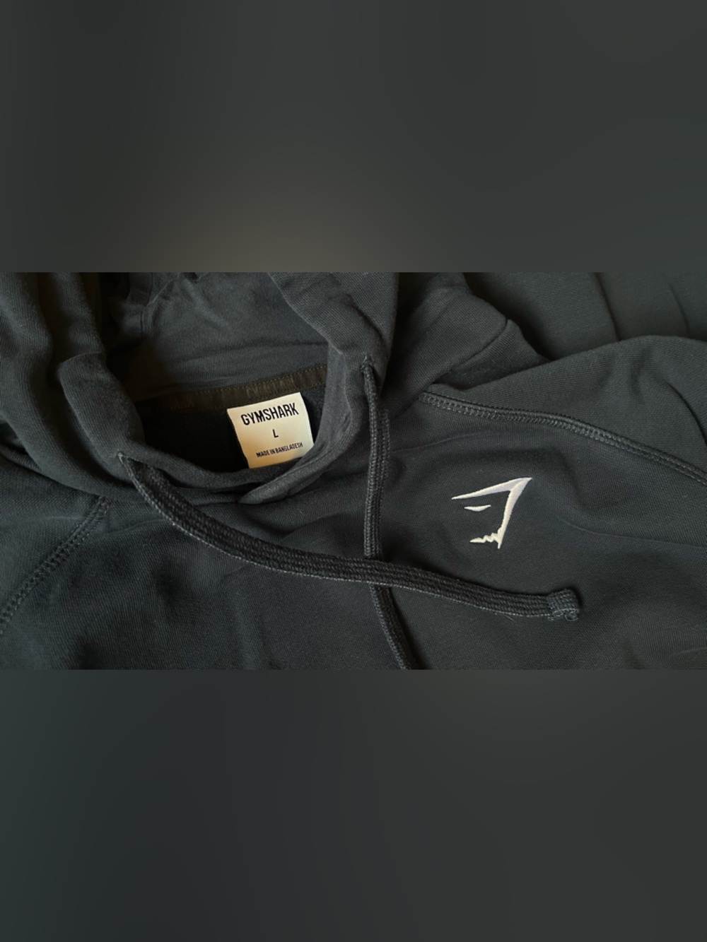 Gymshark Navy Blue Pullover Hoodie with White Logo